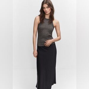 NWT MNG Mango Metallic ribbed top size Medium
